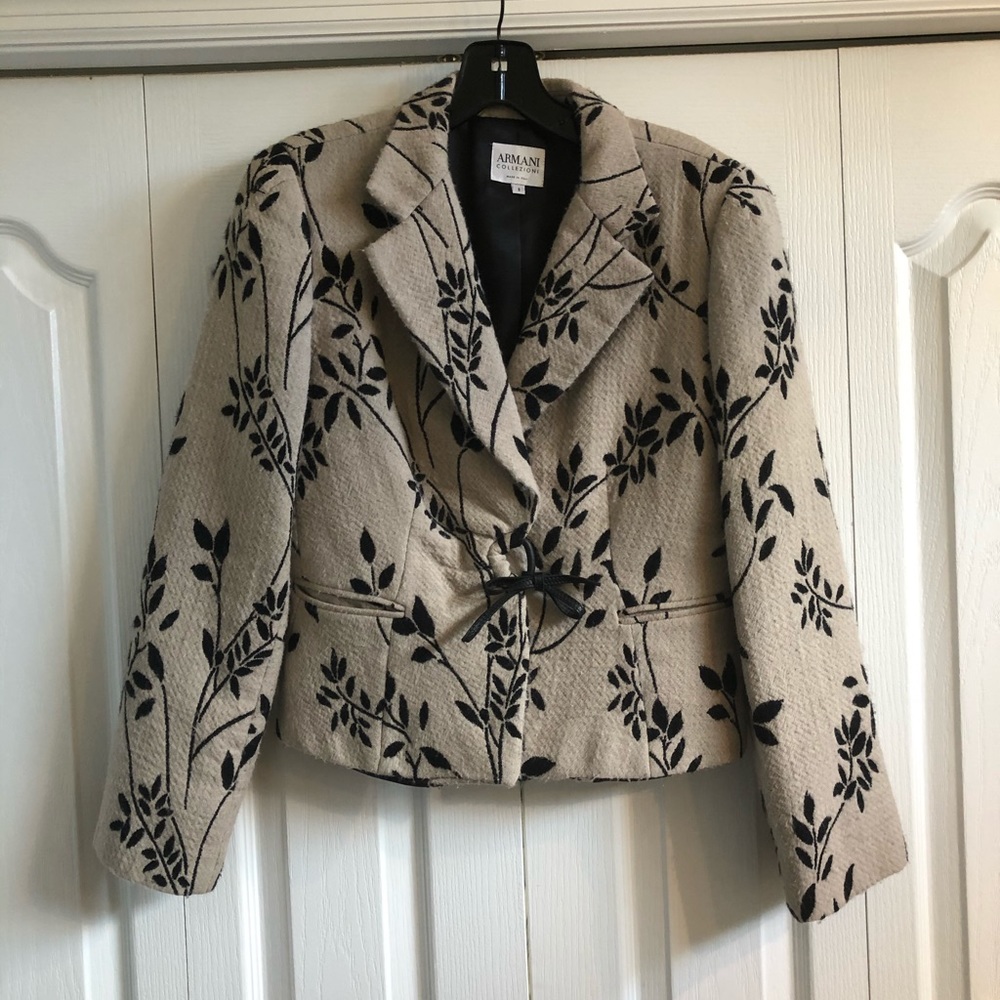 Armani jacket with leather tie closure